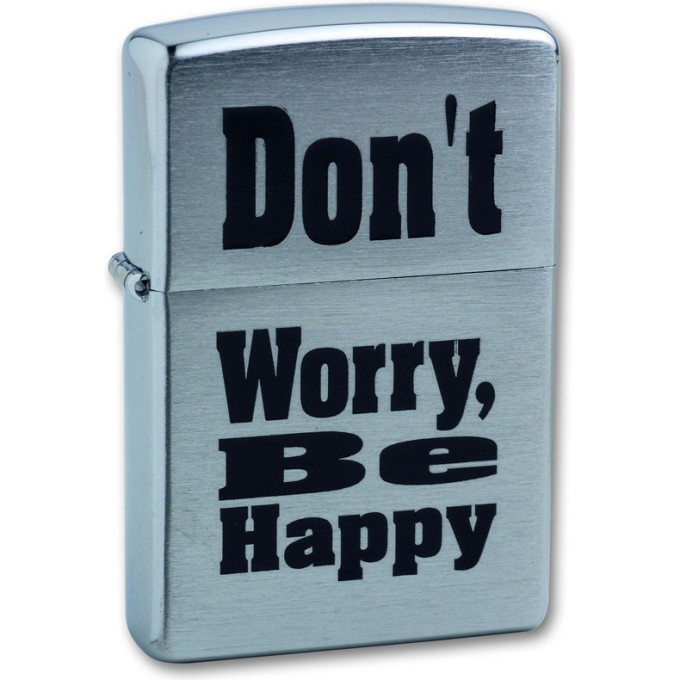 Зажигалка Zippo Don't Worry, Brushed Chrome